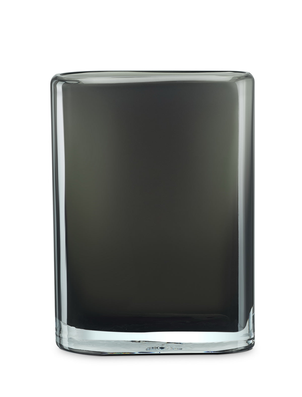 glass vase assymetric squircle shape tube,series: BADEN30GR